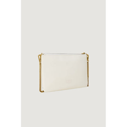 PINKO Clutch aus cremefarbenem Leder
