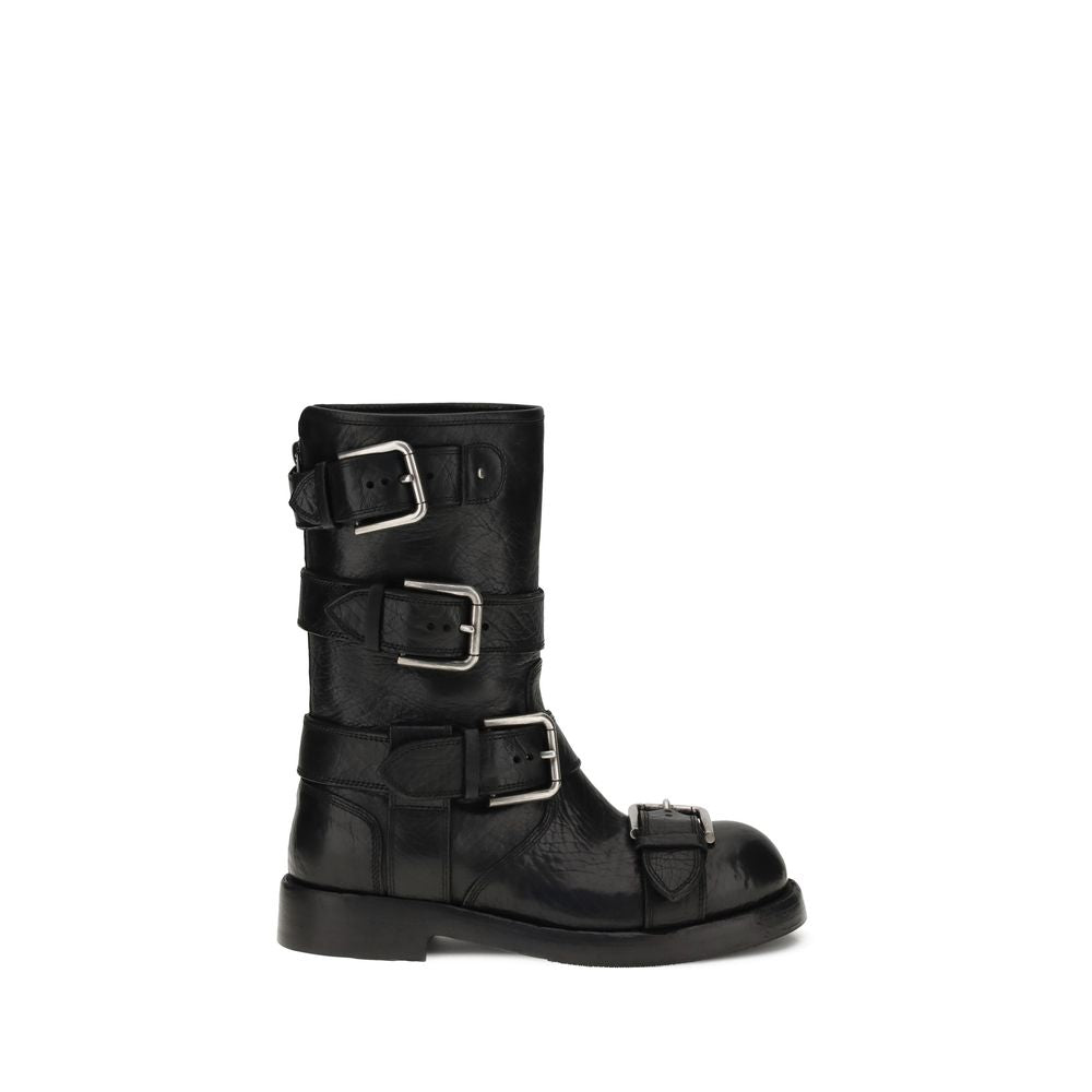 Dolce &amp; Gabbana Lederstiefel mit Schnalle