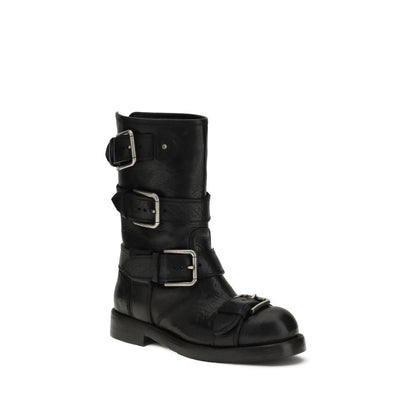 Dolce &amp; Gabbana Lederstiefel mit Schnalle