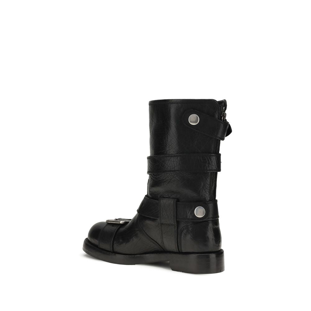 Dolce &amp; Gabbana Lederstiefel mit Schnalle
