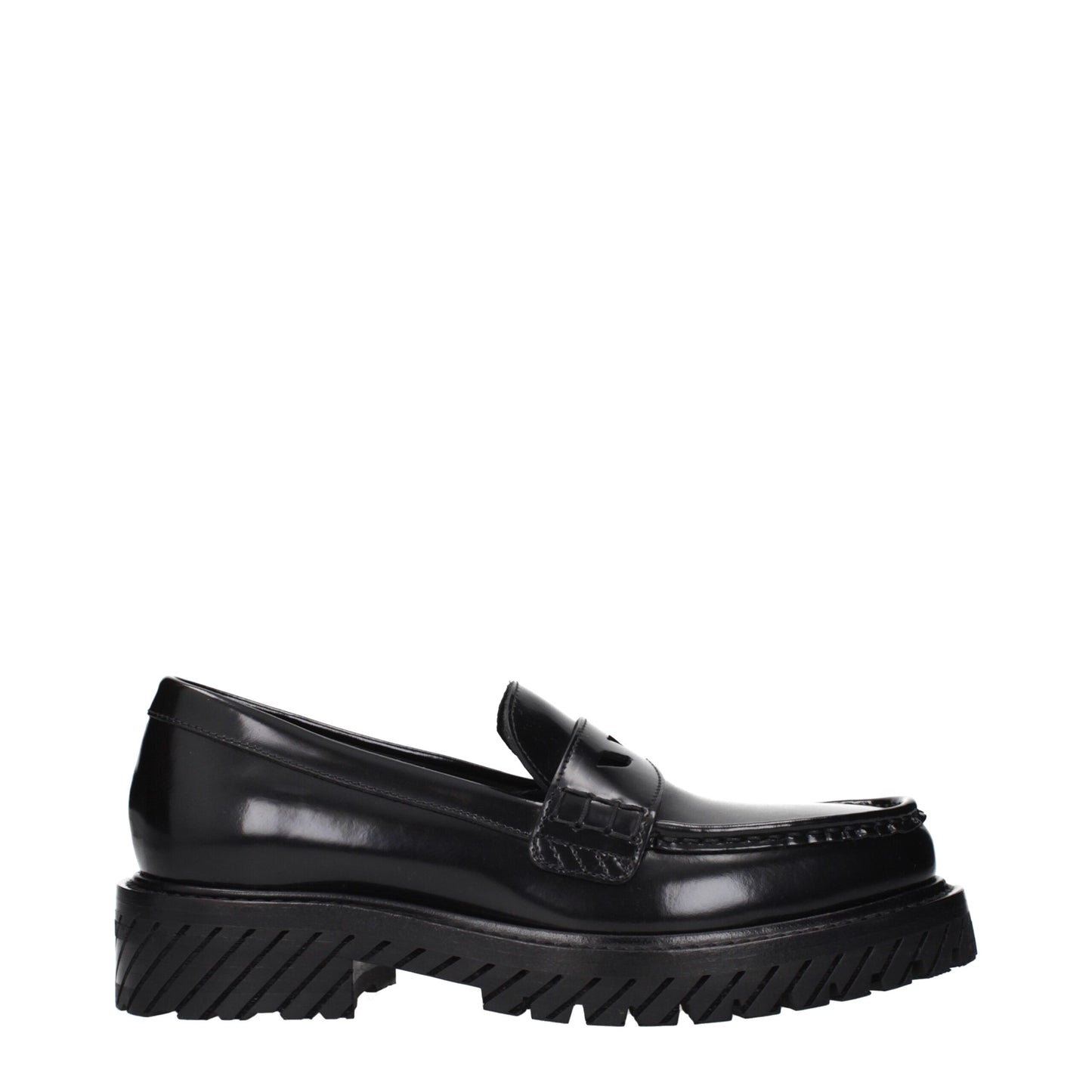 Off-White Slip-On-Loafer aus schwarzem Leder