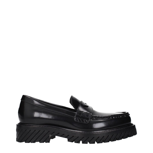 Off-White Slip-On-Loafer aus schwarzem Leder