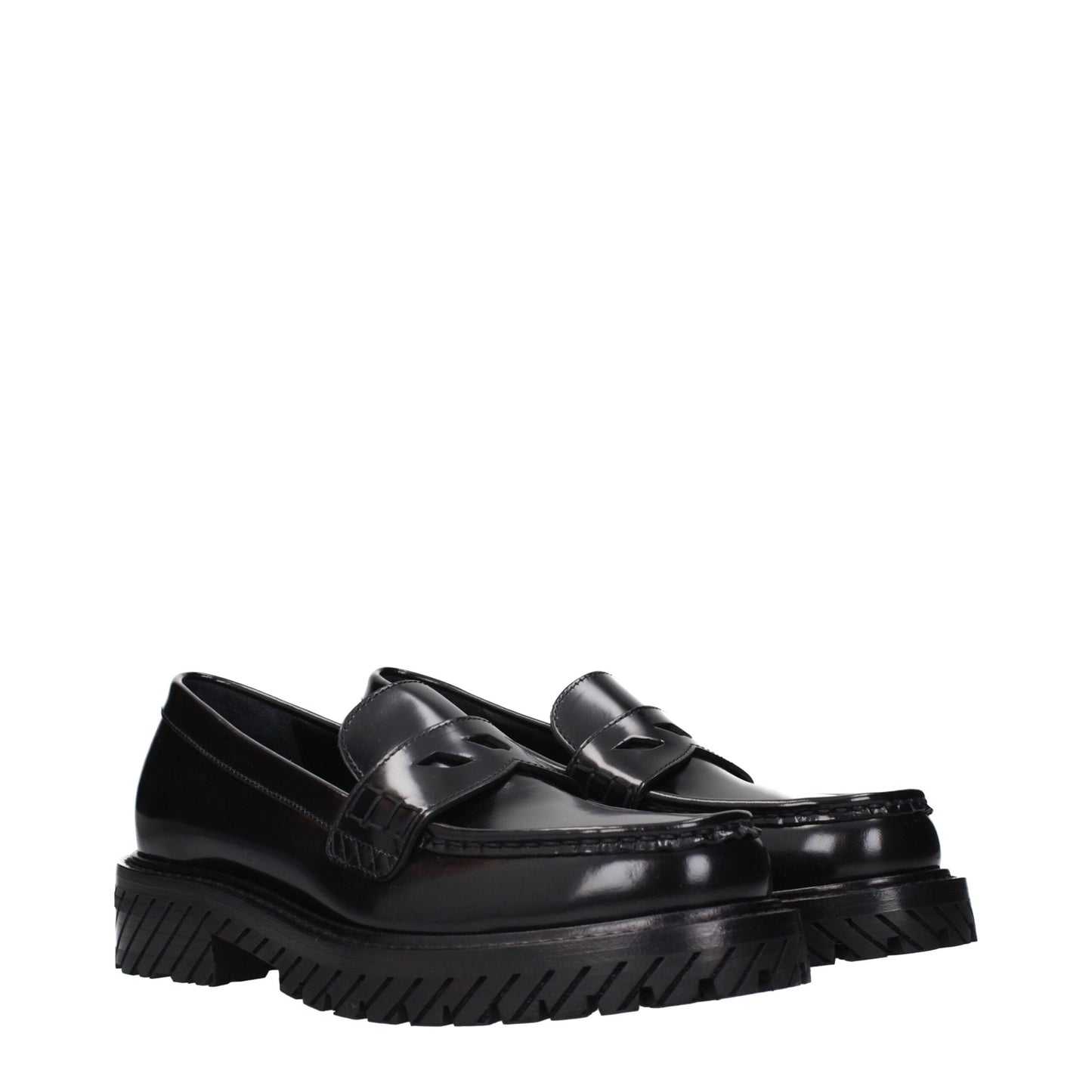 Off-White Slip-On-Loafer aus schwarzem Leder