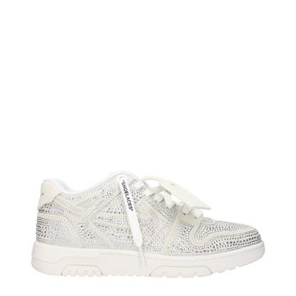 Off-White beige Leder-Sneaker mit niedrigem Schaft
