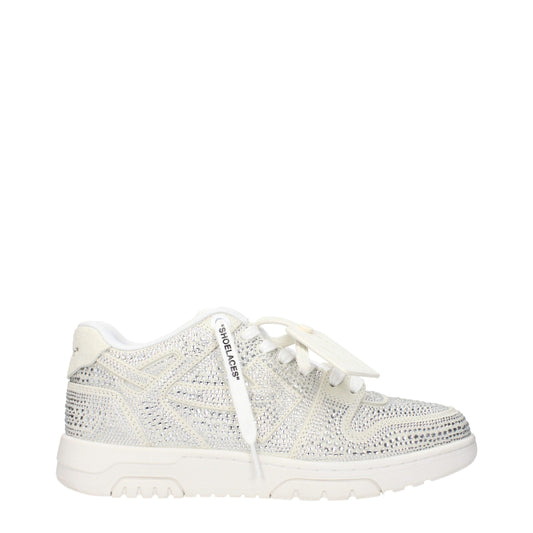 Off-White beige Leder-Sneaker mit niedrigem Schaft