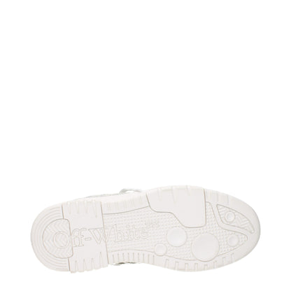 Off-White beige Leder-Sneaker mit niedrigem Schaft