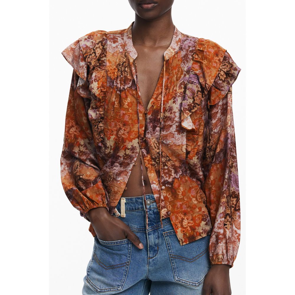 Desigual Orange Viskose Damen Shirt