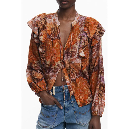 Desigual Orange Viskose Damen Shirt