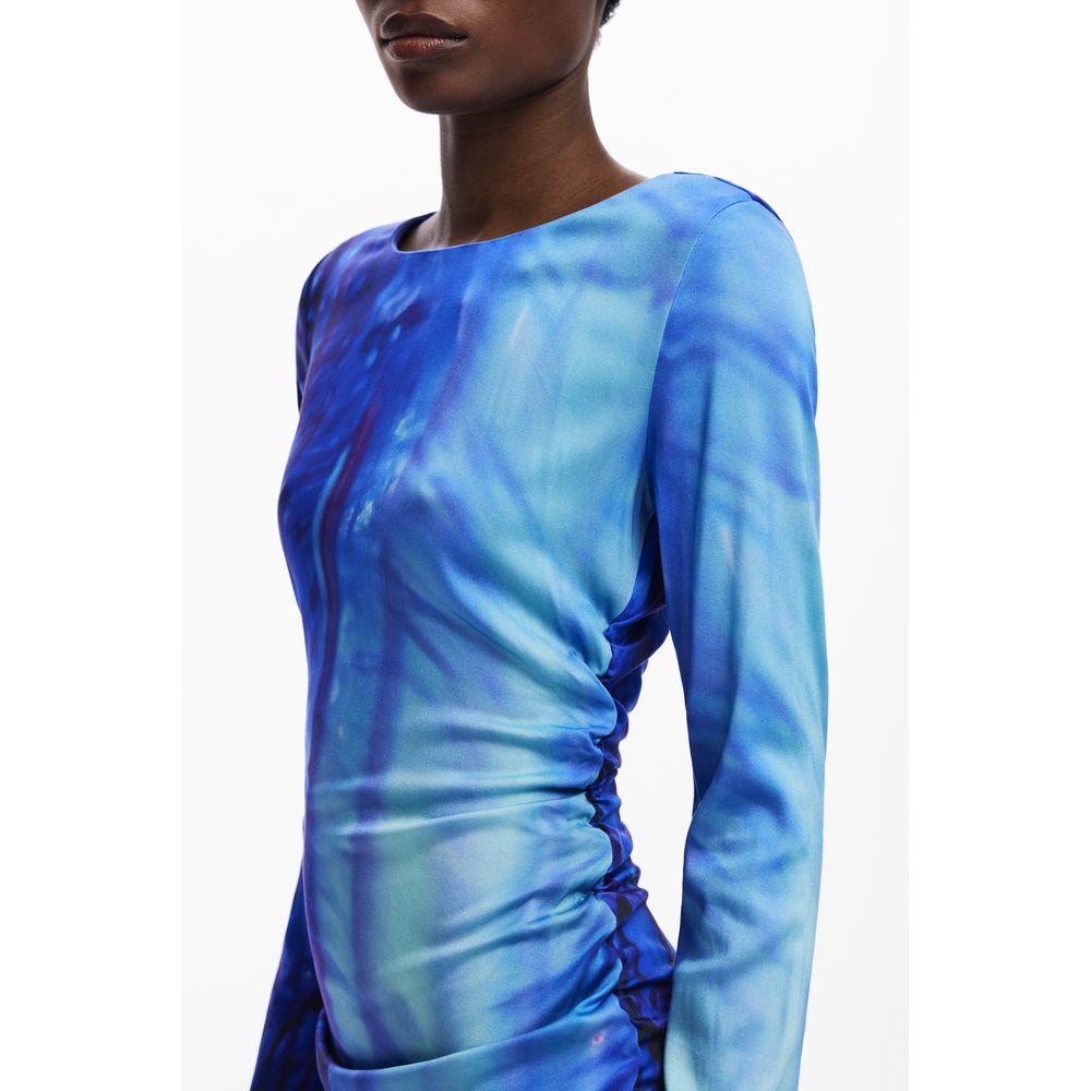 Desigual Blaues Viskose-Damenkleid