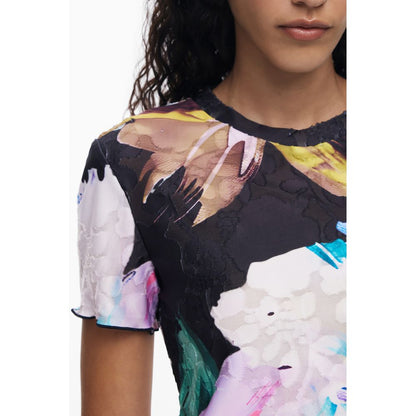 Desigual Schwarzes Polyester-T-Shirt für Damen