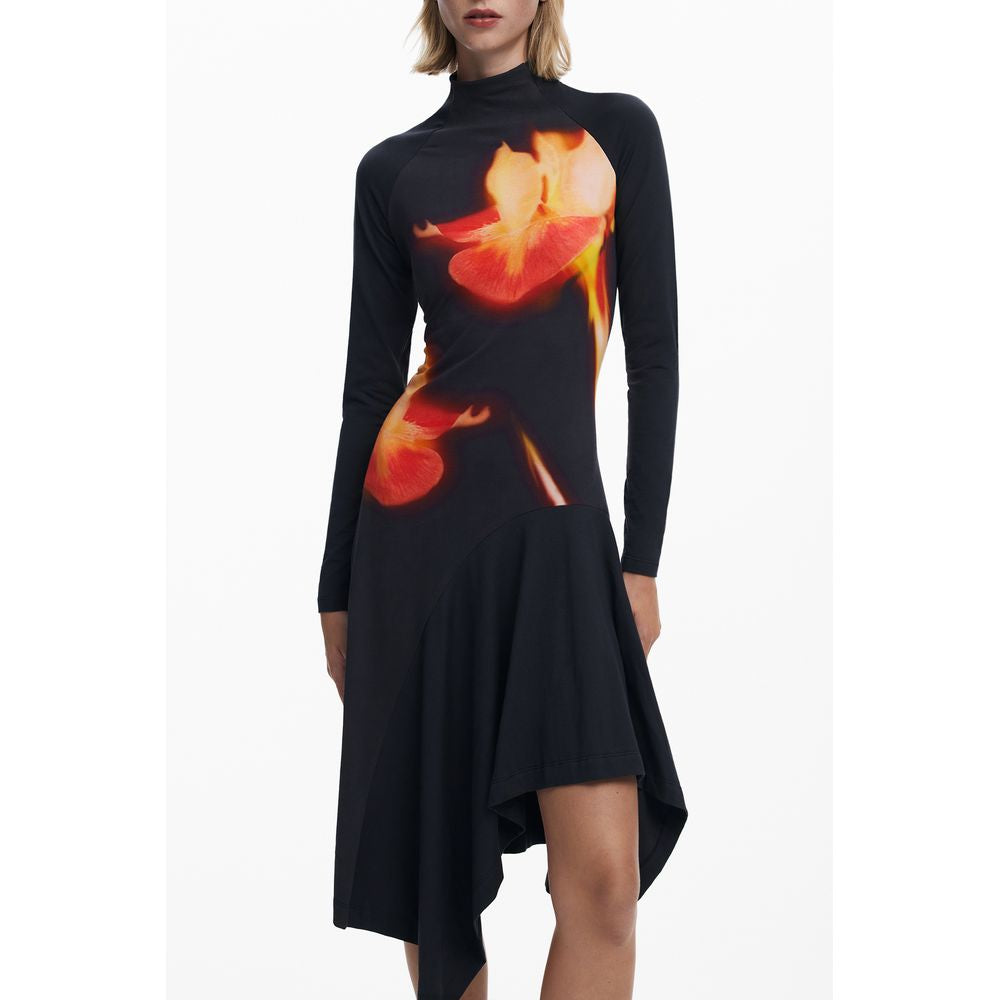 Desigual Schwarzes Baumwollkleid für Damen