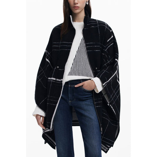 Desigual Schwarzer Wollponcho für Damen