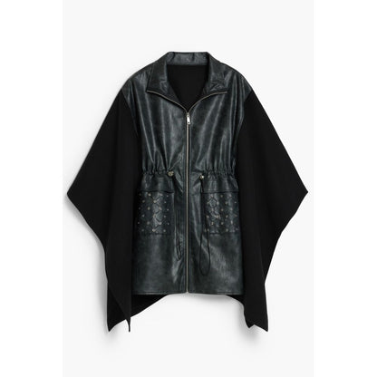 Desigual Schwarzer Polyester-Poncho für Damen