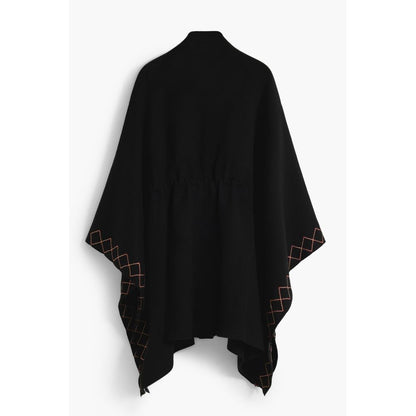 Desigual Schwarzer Polyester-Poncho für Damen