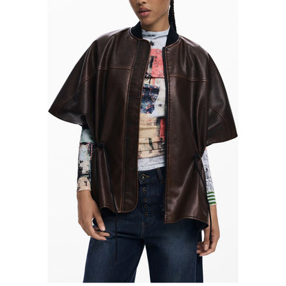 Desigual Brauner Polyethylen-Poncho für Damen