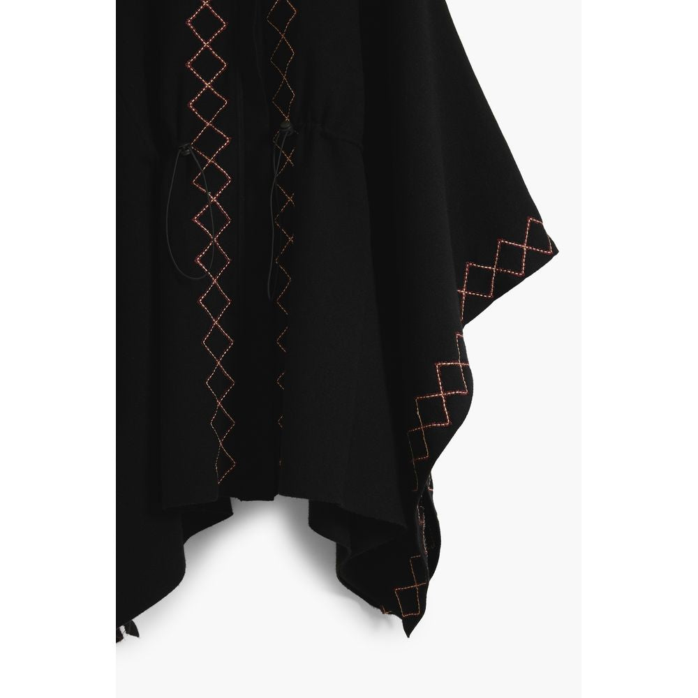 Desigual Schwarzer Polyester-Poncho für Damen