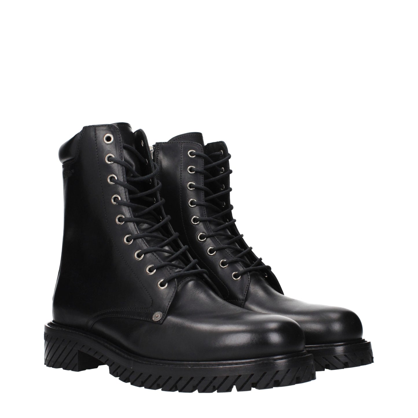 Off-White – Schwarze Lederstiefeletten