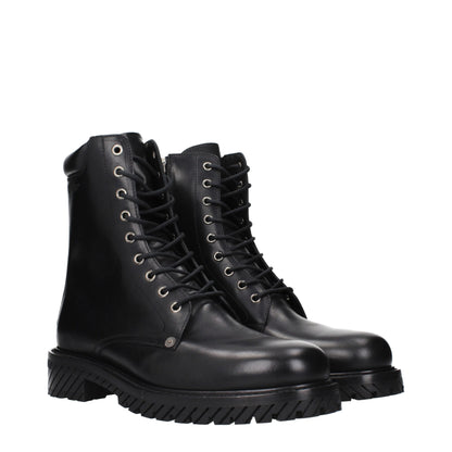 Off-White – Schwarze Lederstiefeletten