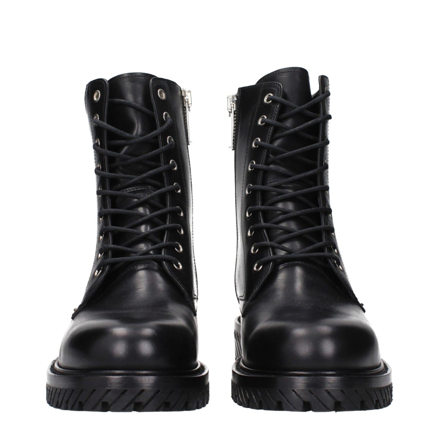 Off-White – Schwarze Lederstiefeletten