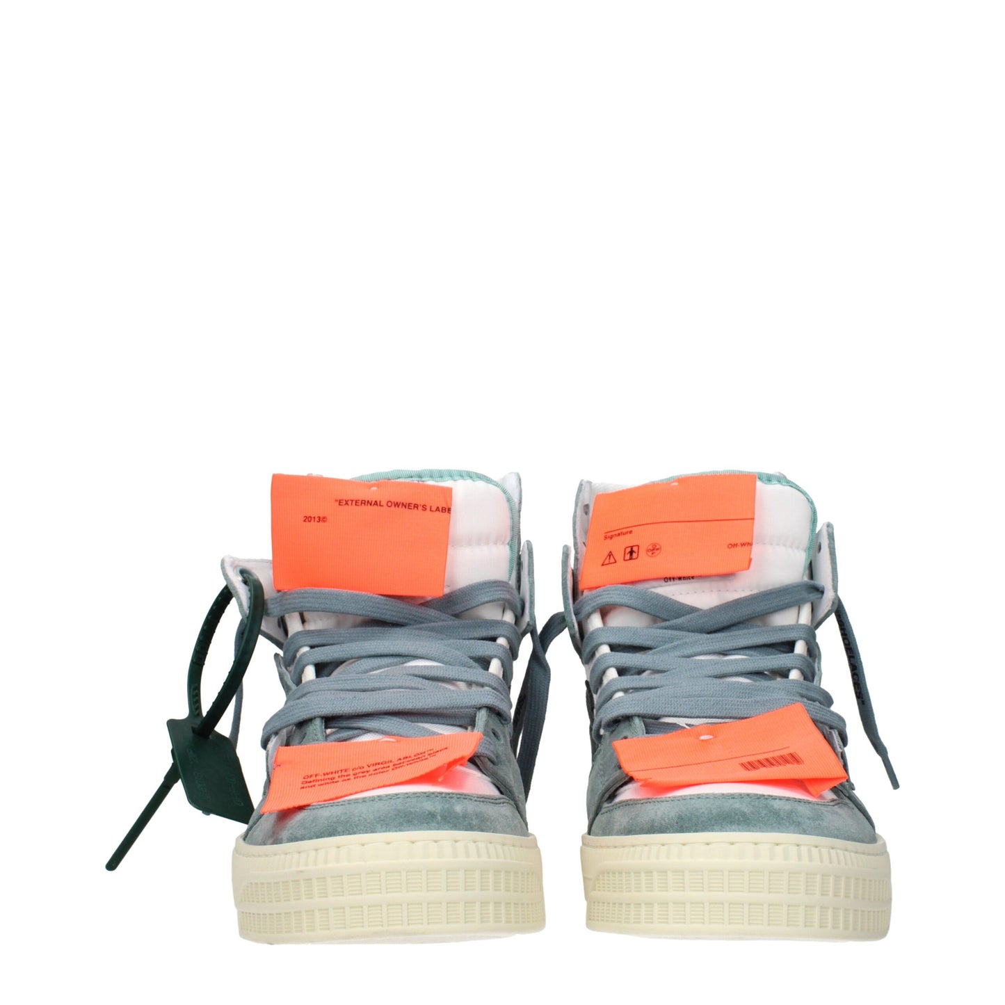 Off-White Weiße Stoff-High-Top-Sneaker