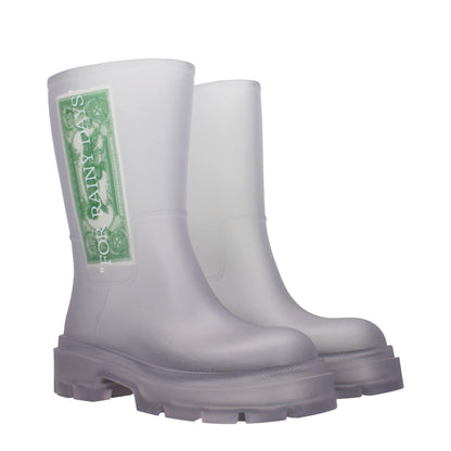 Stiefeletten aus transparentem PVC in Off-White