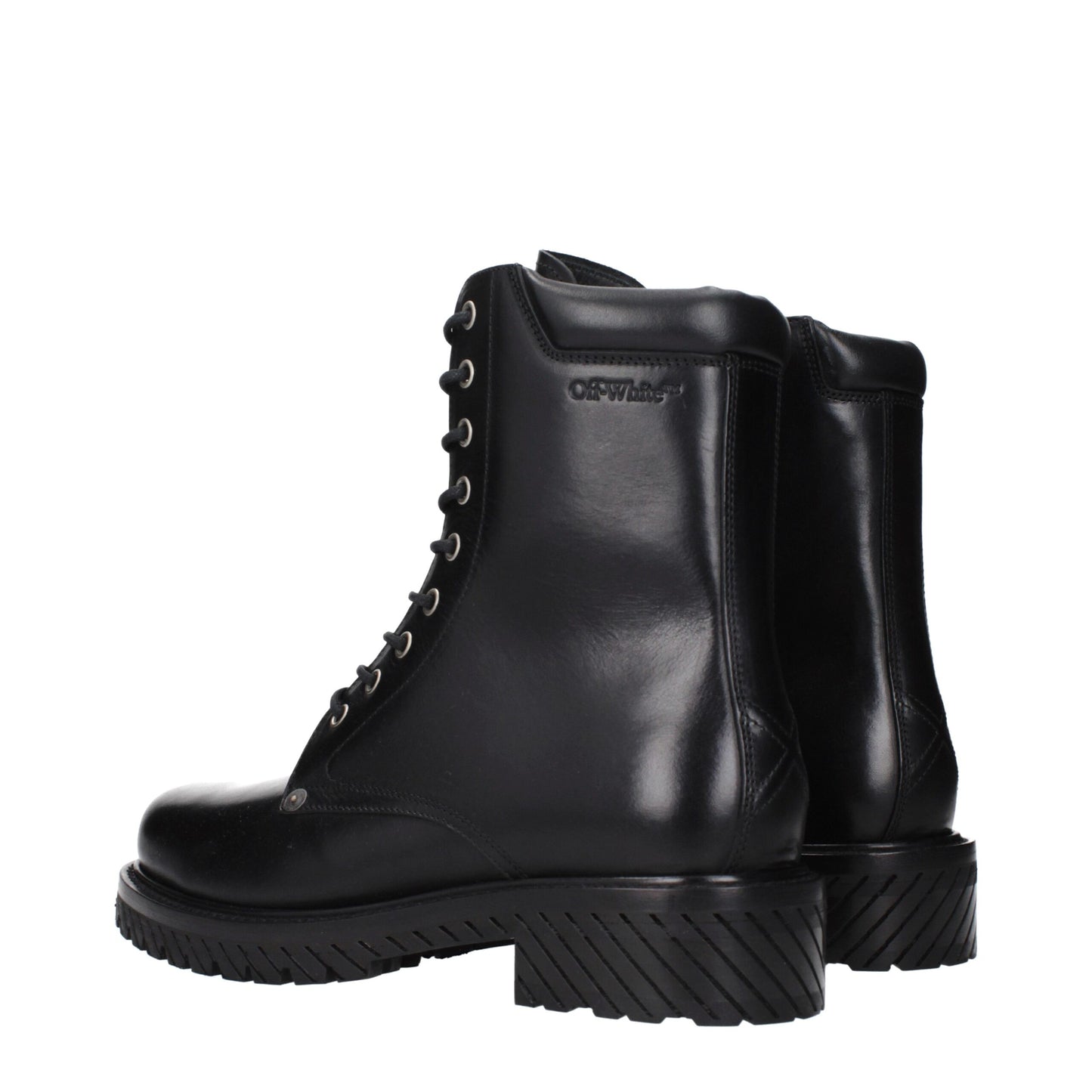 Off-White – Schwarze Lederstiefeletten