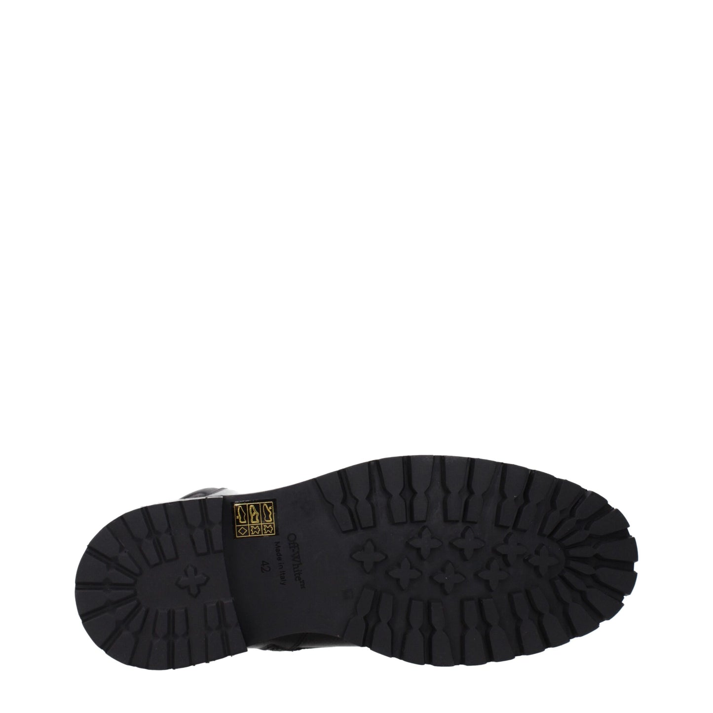 Off-White – Schwarze Lederstiefeletten