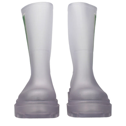 Stiefeletten aus transparentem PVC in Off-White