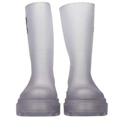Stiefeletten aus transparentem PVC in Off-White
