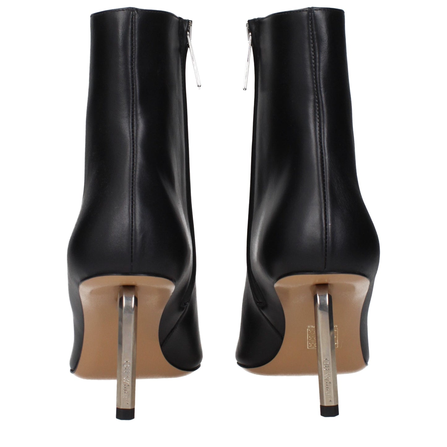 Off-White – Schwarze Lederstiefeletten