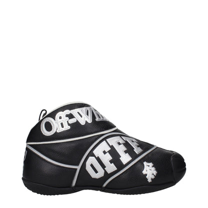 Schwarze Leder-High-Top-Sneaker von Off-White