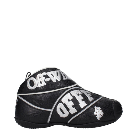 Schwarze Leder-High-Top-Sneaker von Off-White