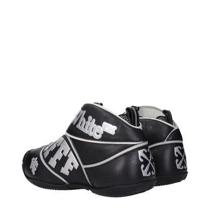 Schwarze Leder-High-Top-Sneaker von Off-White
