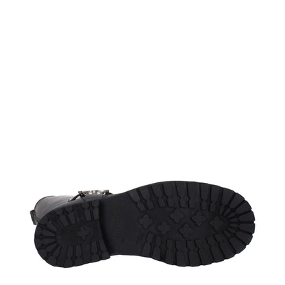 Off-White – Flache Stiefel aus schwarzem Leder