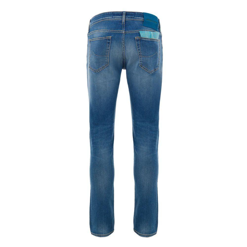 Jacob Cohen Blue Cotton Skinny Jeans
