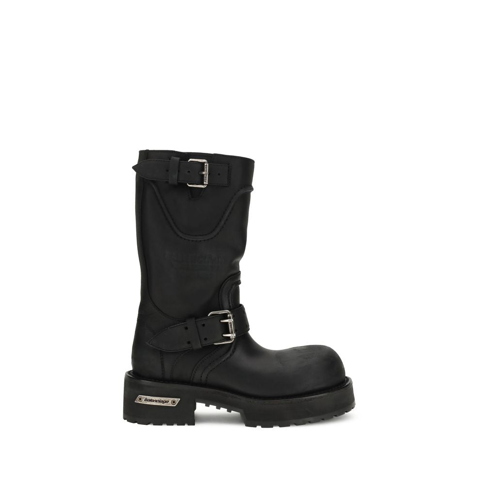 Balenciaga Schnürstiefel aus schwarzem Kalbsleder (Bos Taurus)