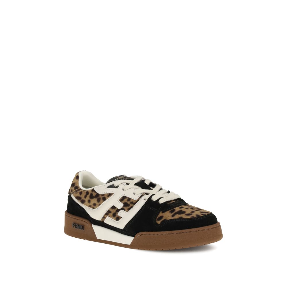 Fendi braune Kalbsleder-Sneaker Modell Bos Taurus Athletic