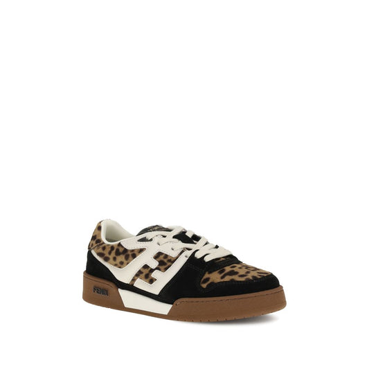 Fendi braune Kalbsleder-Sneaker Modell Bos Taurus Athletic