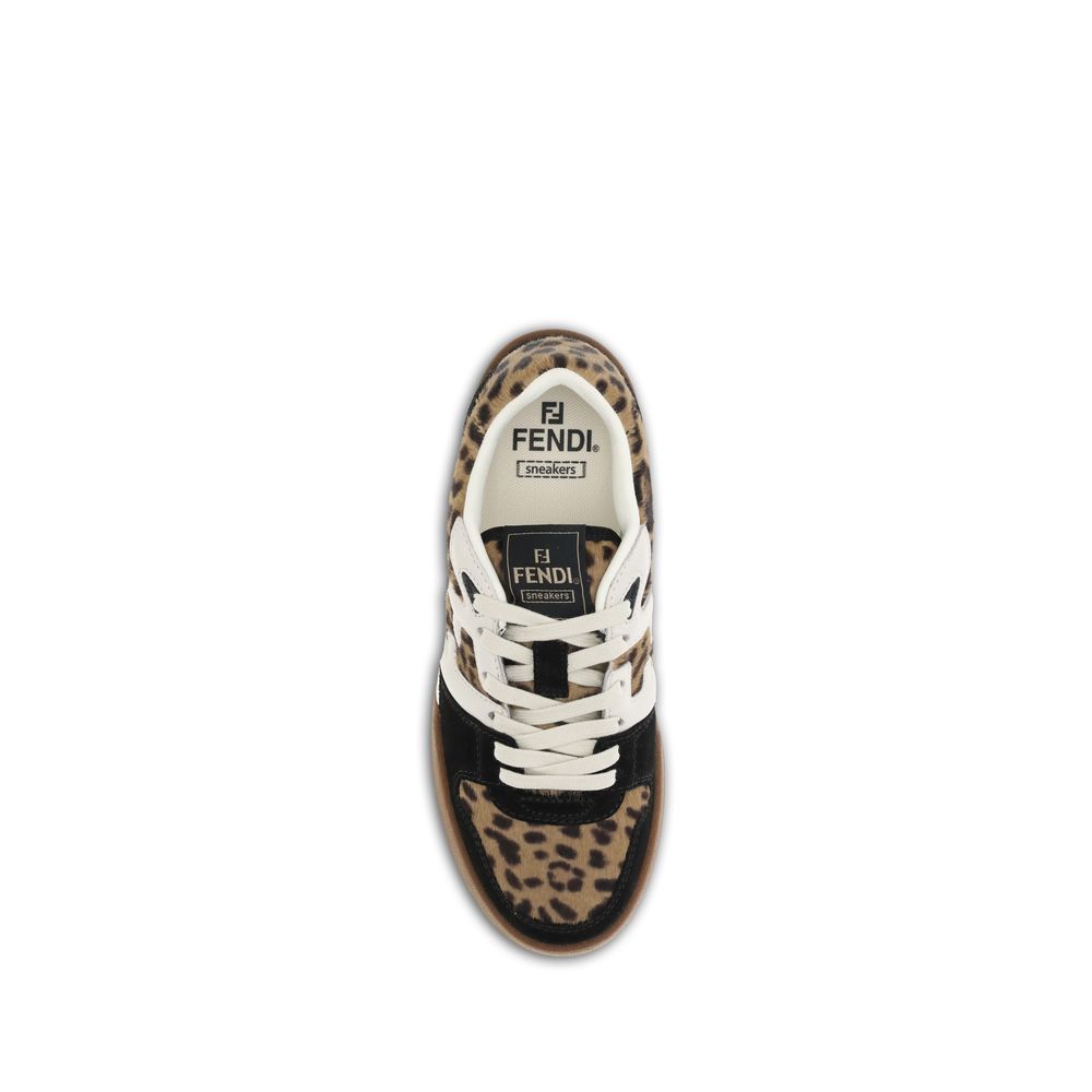 Fendi braune Kalbsleder-Sneaker Modell Bos Taurus Athletic