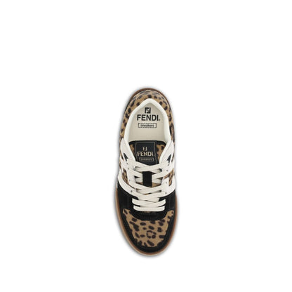 Fendi braune Kalbsleder-Sneaker Modell Bos Taurus Athletic