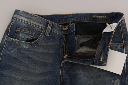 Ermanno Scervino Blau verwaschene Bootcut-Jeans für den Alltag