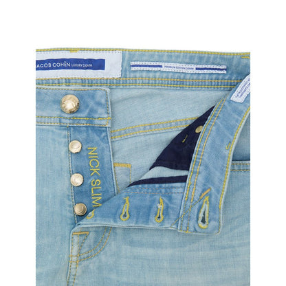 Jacob Cohen Blue Cotton Skinny Jeans
