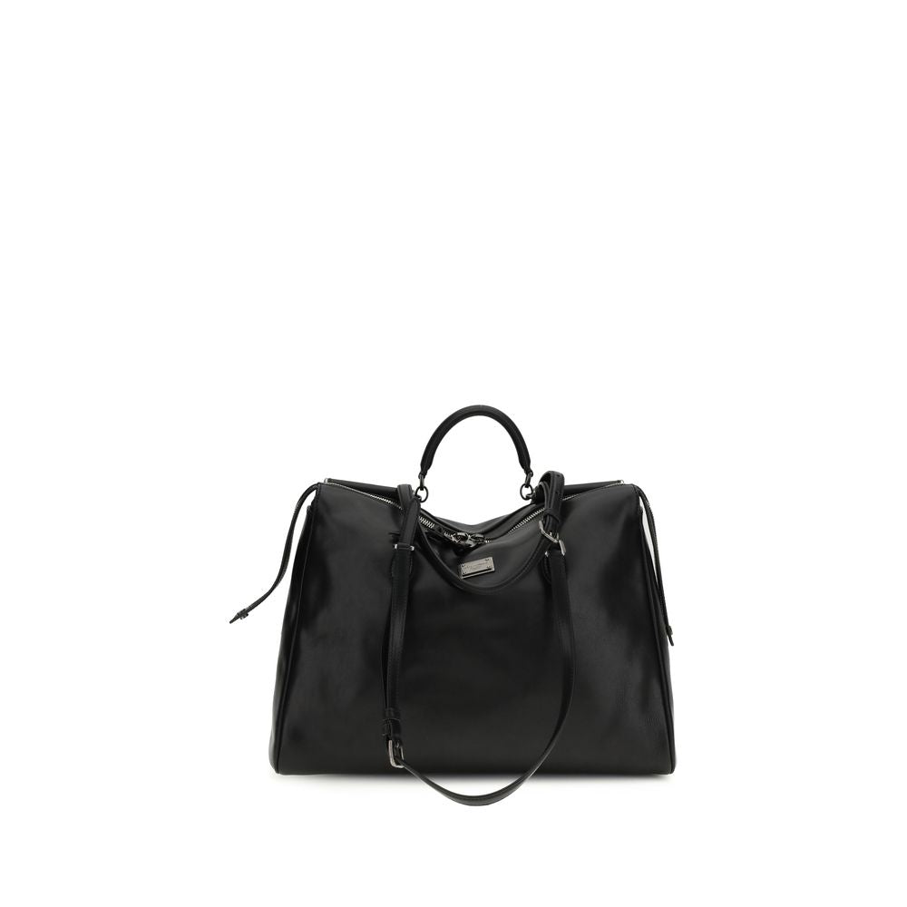 Dolce &amp; Gabbana Handtasche aus schwarzem Kalbsleder (Bos Taurus)