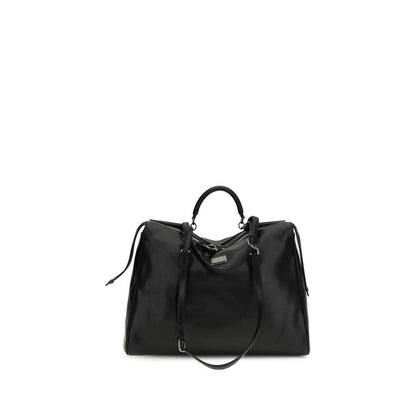 Dolce &amp; Gabbana Handtasche aus schwarzem Kalbsleder (Bos Taurus)