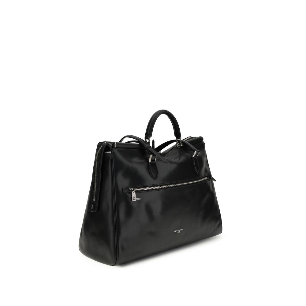 Dolce &amp; Gabbana Handtasche aus schwarzem Kalbsleder (Bos Taurus)