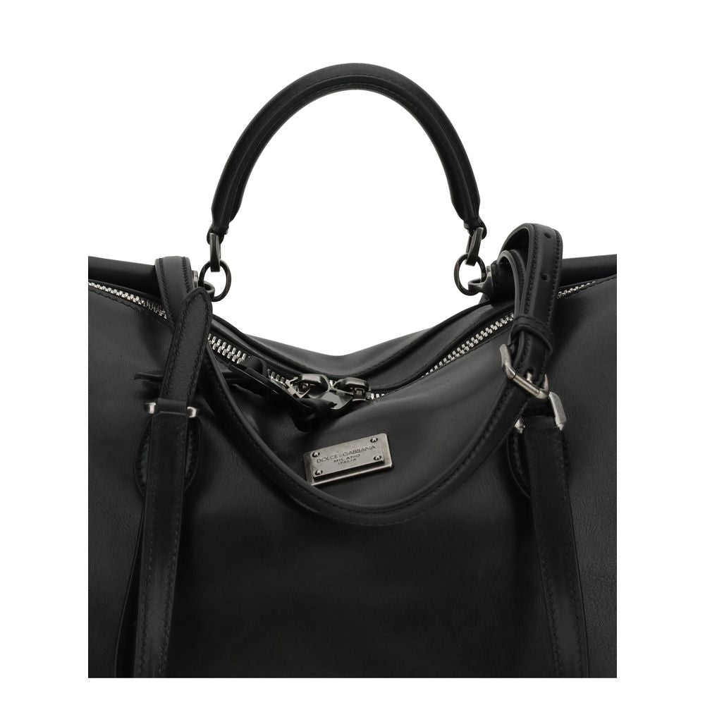 Dolce &amp; Gabbana Handtasche aus schwarzem Kalbsleder (Bos Taurus)