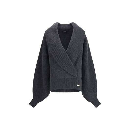 Balmain Oversize-Pullover mit Wickeleffekt