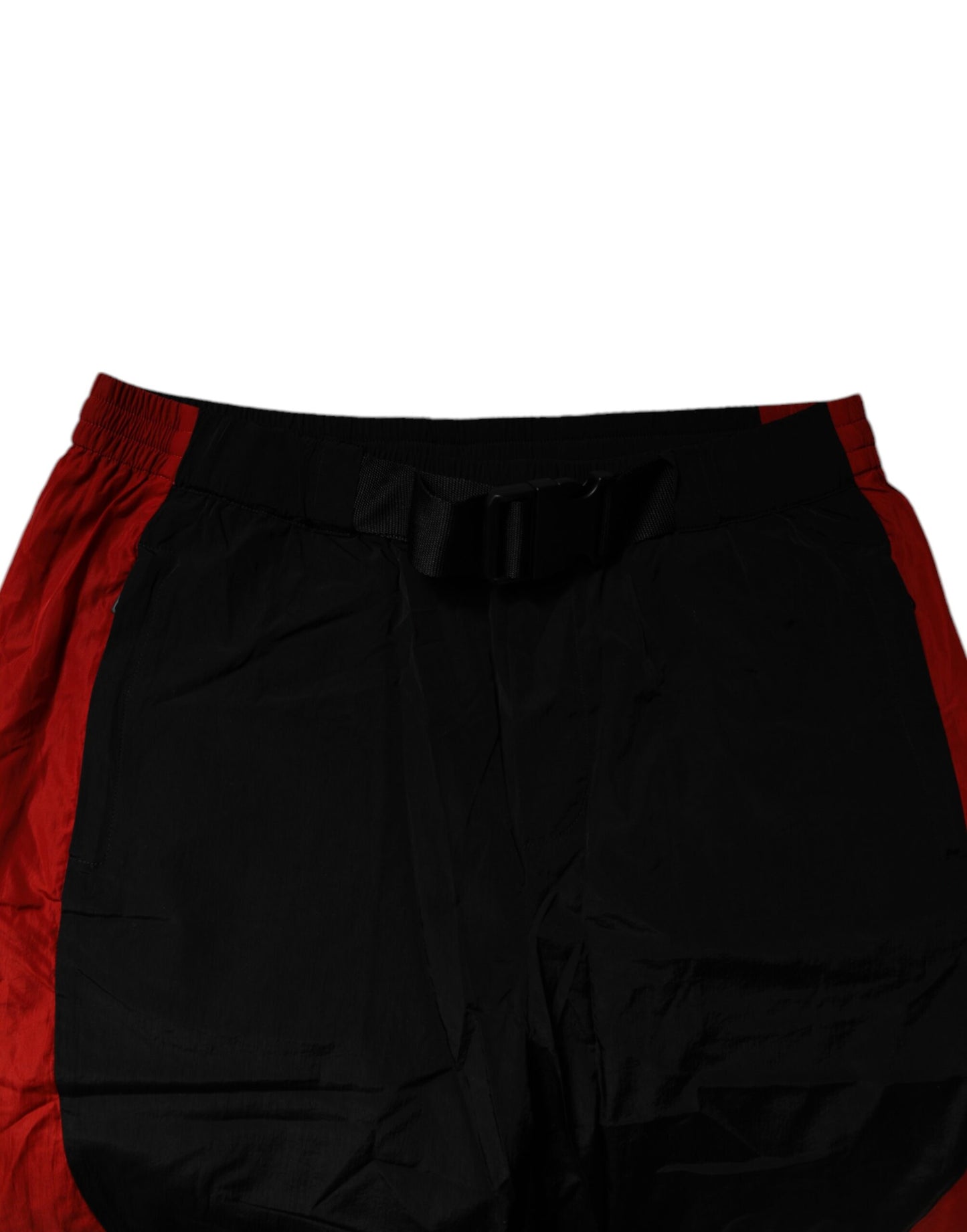 Dolce &amp; Gabbana – Jogginghose aus Nylon mit Leopardenmuster in Schwarz und Rot
