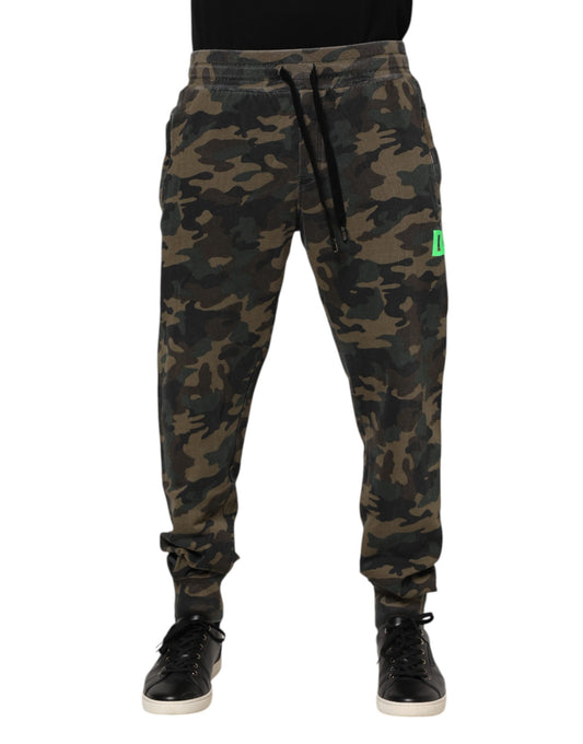 Dolce &amp; Gabbana Mehrfarbige Camouflage-Jogginghose aus Baumwolle für Herren