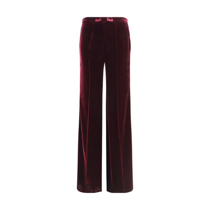 Forte_Forte Bordeaux-Viskose-Hose mit ausgestelltem Bein
